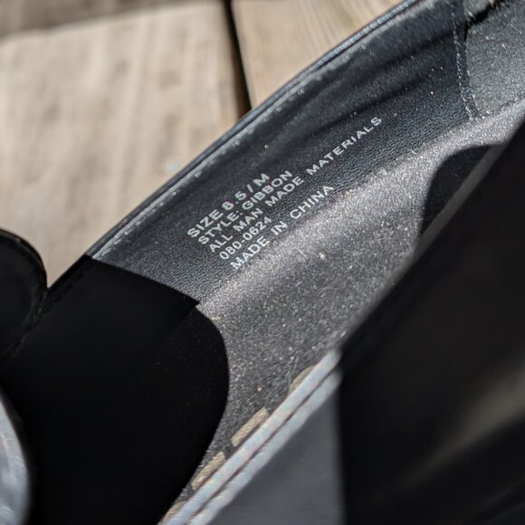 Womens Gibbon Block Heel Loafer Black Gold Buckle Platform Chunky Lug Sole 8.5 9 - Picture 9 of 9